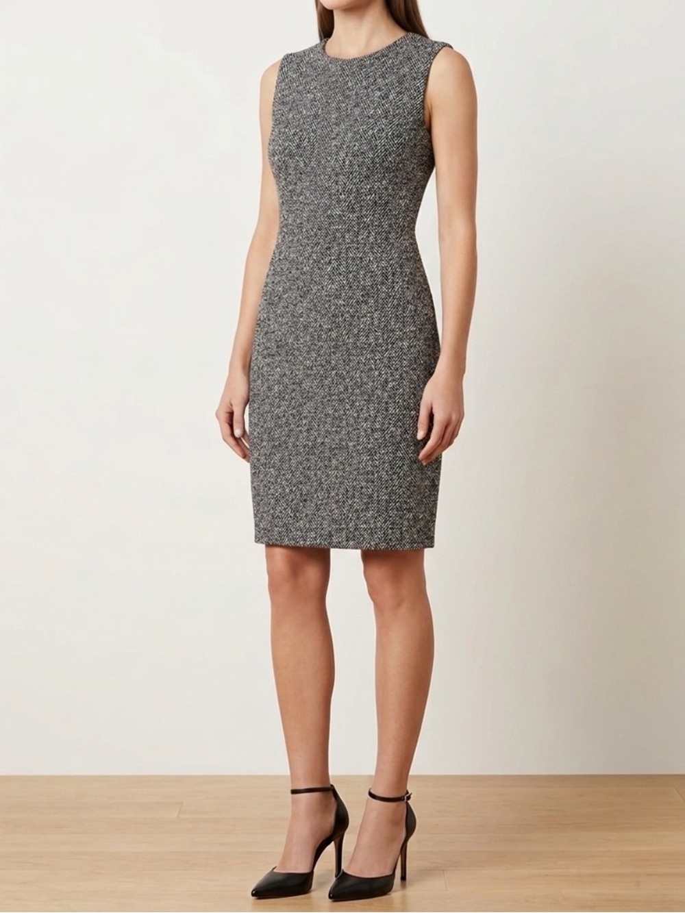 Calvin Klein Black and White Midi Dress